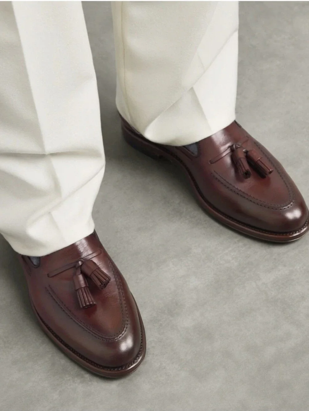 Polo Ralph Lauren Maestra Tassel Calfskin Loafer Sz 10 Cordovan Made in Italy